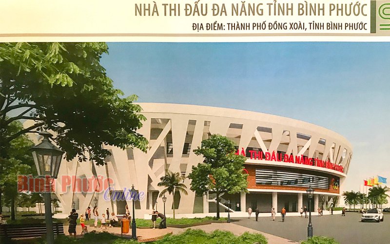 Nhà thi đấu đa năng tỉnh dự kiến có sức chứa khoảng 2.500 chỗ ngồi