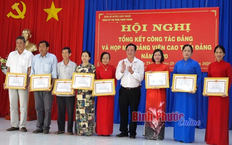 Thị trấn Chơn Thành xây dựng Đảng bộ trong sạch, vững mạnh