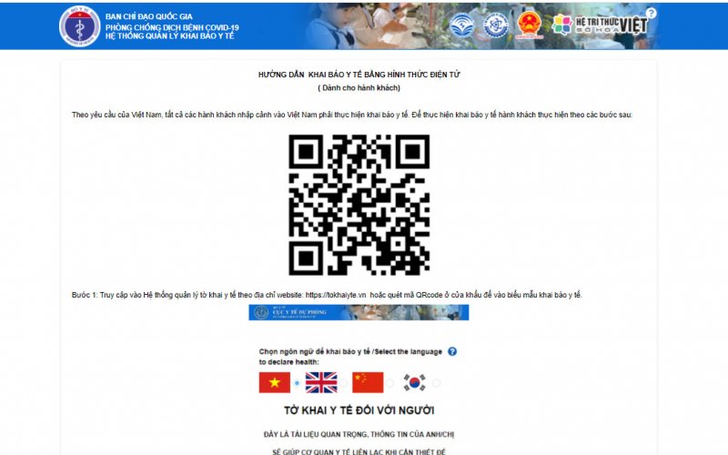 Triển khai khai báo y tế điện tử qua mã QR Code