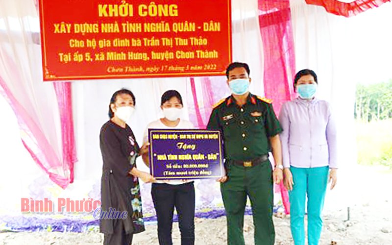 Chơn Thành xây dựng Nhà tình nghĩa quân - dân tặng hội viên Hội người mù
