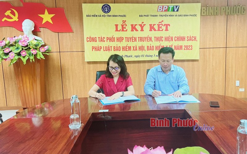 Bảo hiểm xã hội tỉnh Bình Phước và BPTV ký kết hợp tác tuyên truyền 