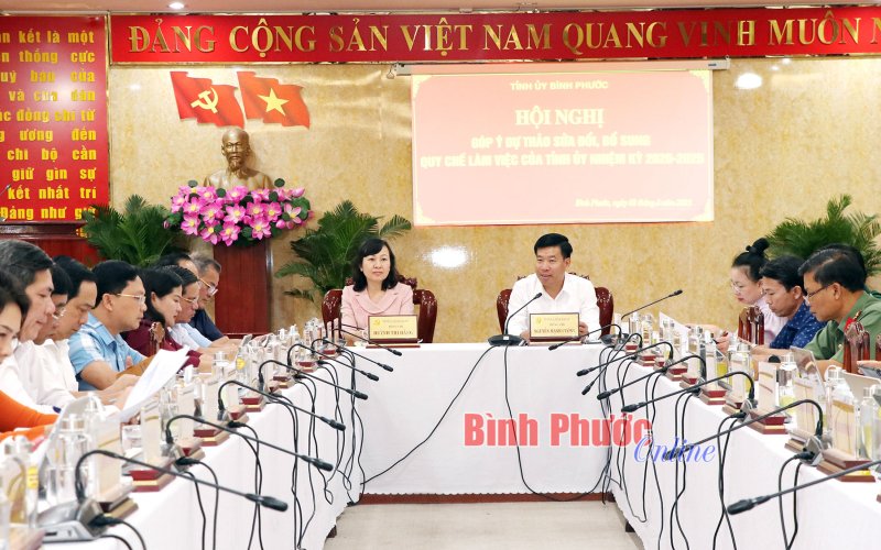 Bình Phước: Góp ý dự thảo sửa đổi quy chế làm việc của Tỉnh ủy 