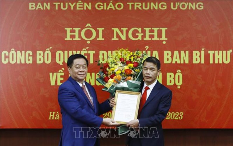 Ông Vũ Thanh Mai giữ chức Phó Trưởng ban Tuyên giáo Trung ương