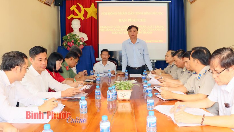 Ban Pháp chế, HĐND tỉnh giám sát Luật Thi hành án dân sự tại Chơn Thành 