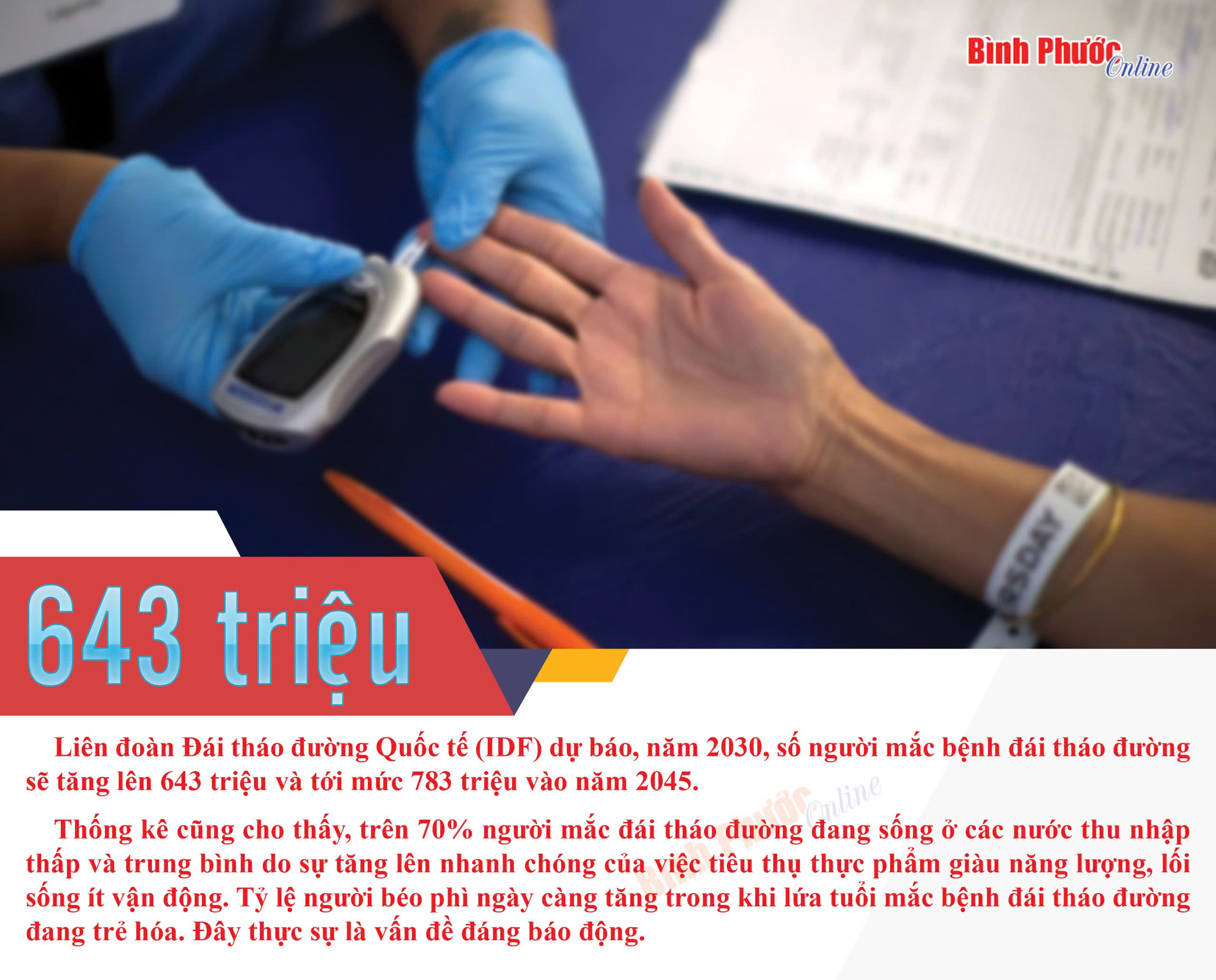 Dự đoán, số người mắc đái tháo đường sẽ tăng lên 643 triệu vào năm 2030