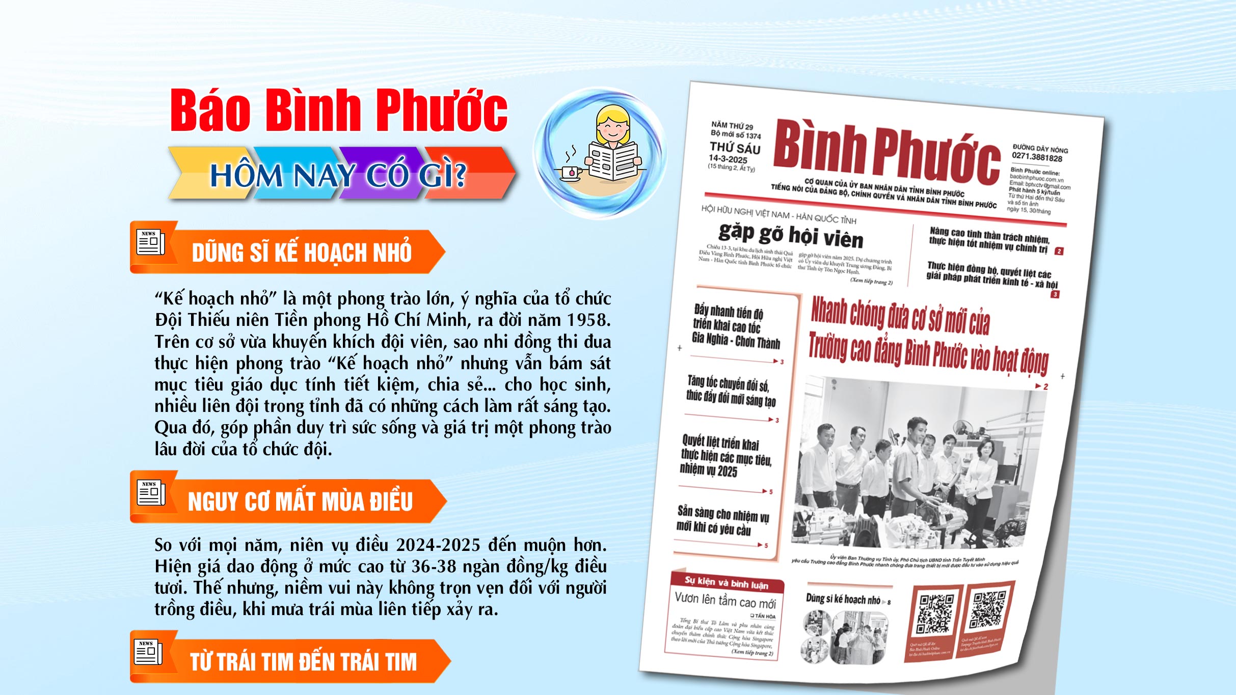 Kính mời độc giả đón đọc báo in Bình Phước hôm nay 14-3-2025