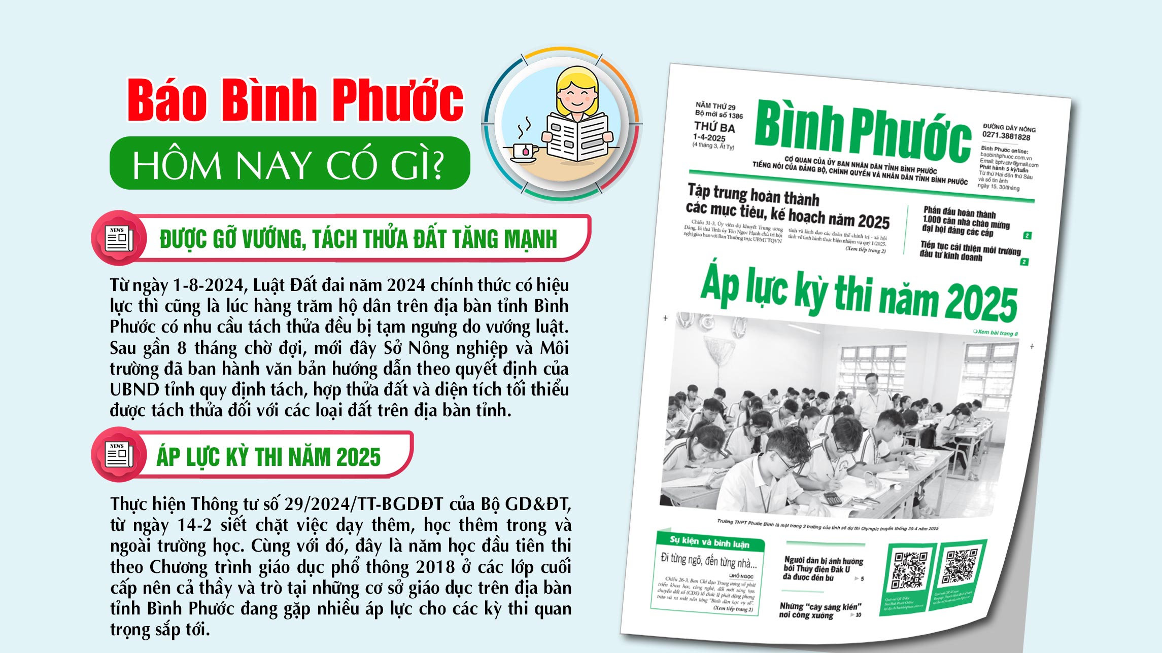 Kính mời độc giả đón đọc báo in Bình Phước hôm nay 1-4-2025 