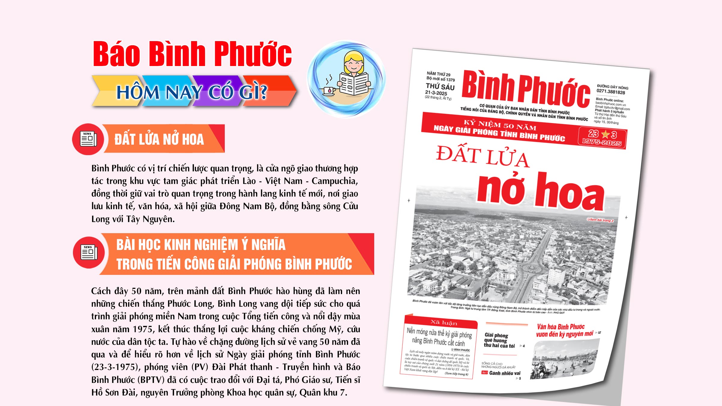Kính mời độc giả đón đọc báo in Bình Phước hôm nay 21-3-2025 