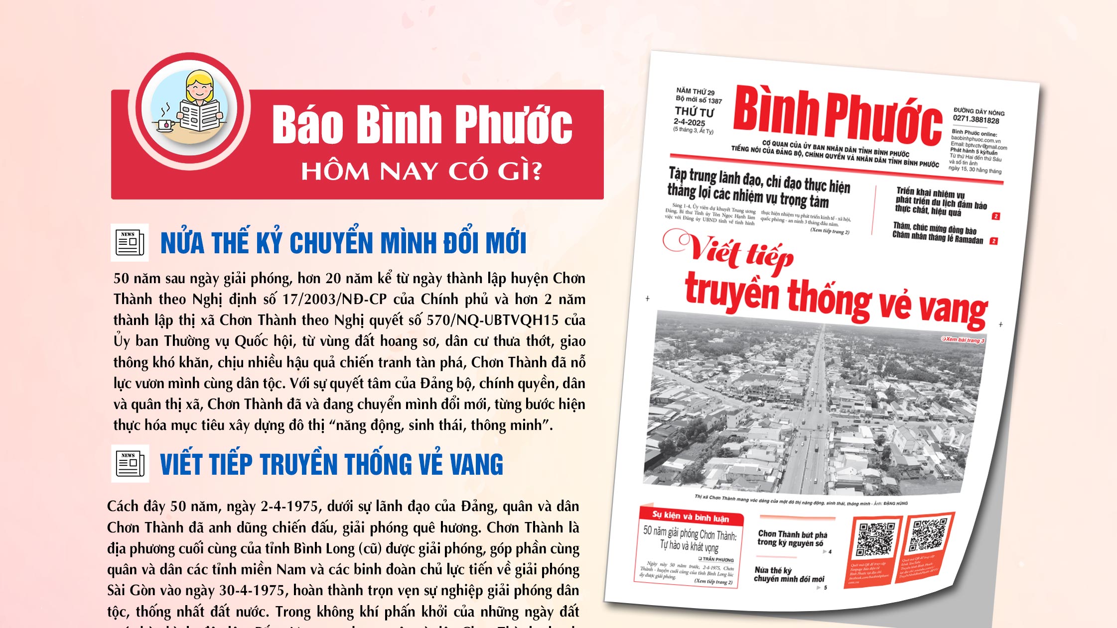 Kính mời độc giả đón đọc báo in Bình Phước hôm nay 2-4-2025 