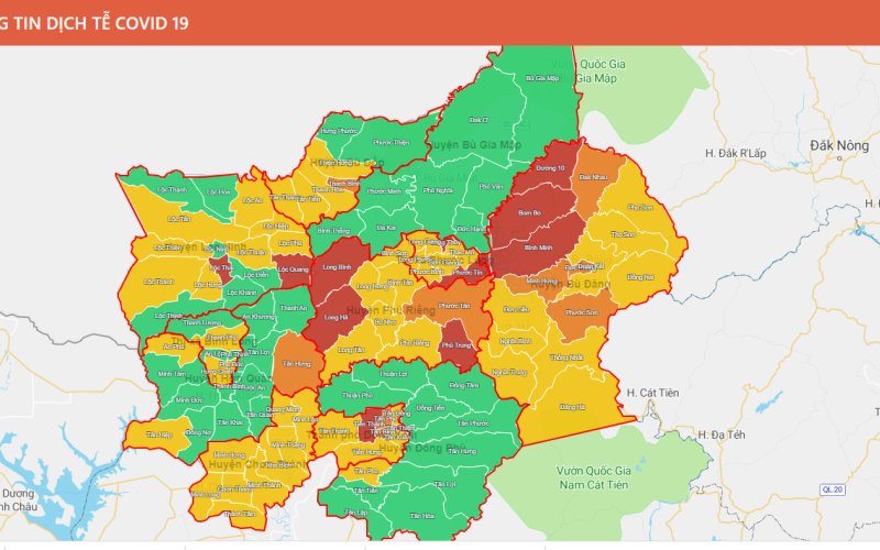 Bình Phước còn 12 xã ở cấp độ 4