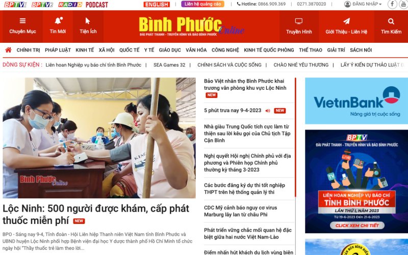 Báo Bình Phước online đứng thứ 13 báo Đảng địa phương có lượng truy cập cao
