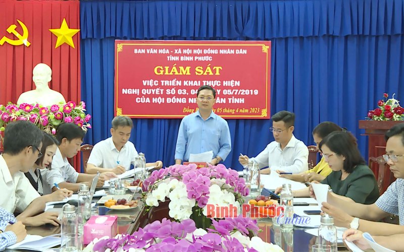 Giám sát việc thực hiện Nghị quyết số 03, 04 của HĐND tỉnh tại Đồng Phú