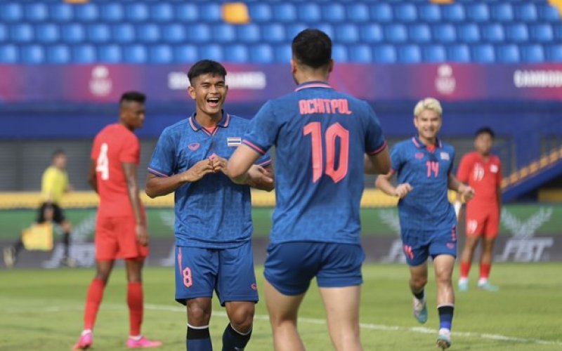 U22 Thái Lan thắng đậm U22 Singapore ở ngày ra quân SEA Games 32