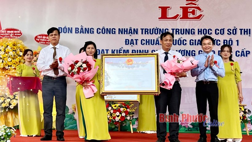 Trường THCS thị trấn Lộc Ninh đạt chuẩn quốc gia mức độ 1