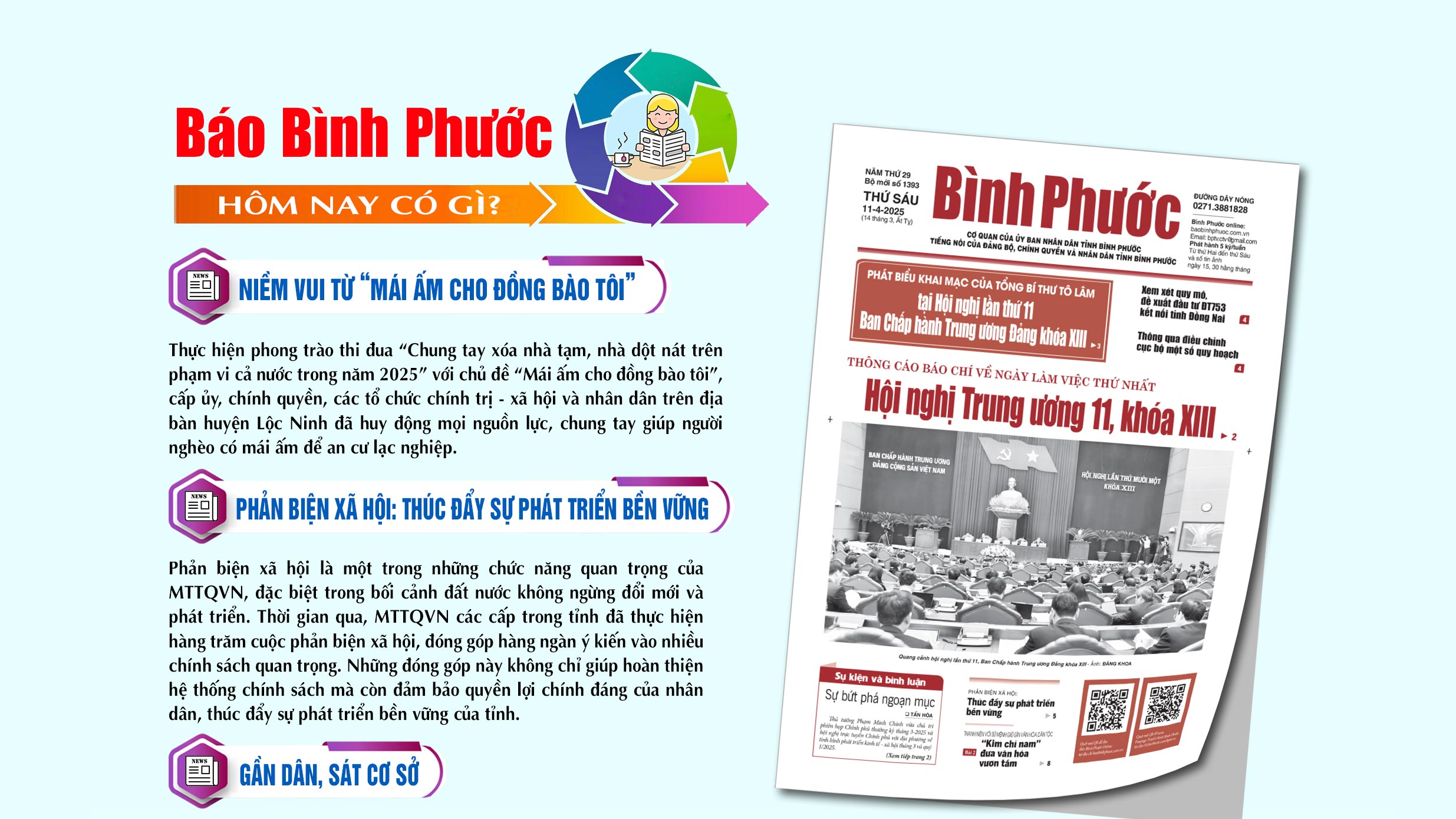 Kính mời độc giả đón đọc báo in Bình Phước hôm nay 11-4-2025 