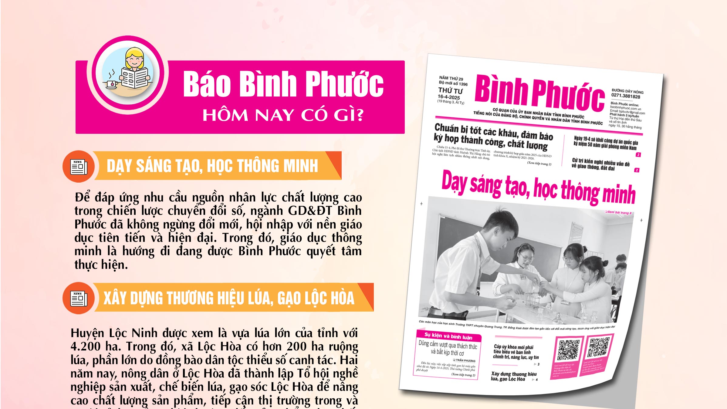 Kính mời độc giả đón đọc báo in Bình Phước hôm nay 16-4-2025