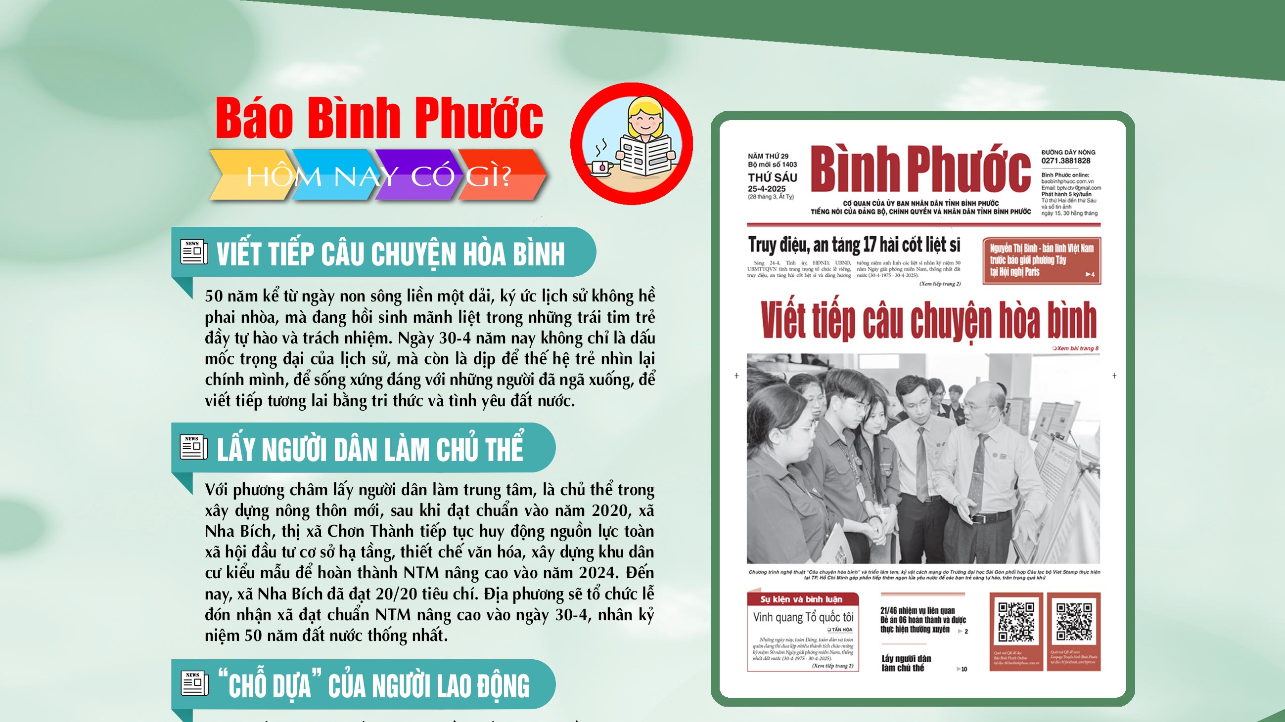 Kính mời độc giả đón đọc báo in Bình Phước hôm nay 25-4-2025 