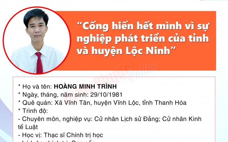 Chương trình hành động của ứng cử đại biểu Hội đồng nhân dân tỉnh khóa X - HOÀNG MINH TRÌNH