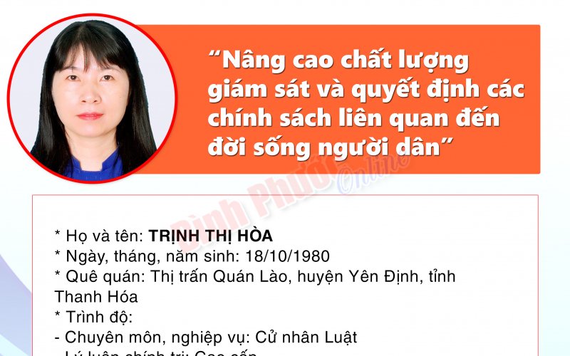 Chương trình hành động của ứng cử đại biểu Hội đồng nhân dân tỉnh khóa X - TRỊNH THỊ HÒA