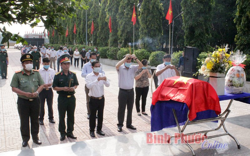 Hớn Quản an táng 1 hài cốt liệt sĩ