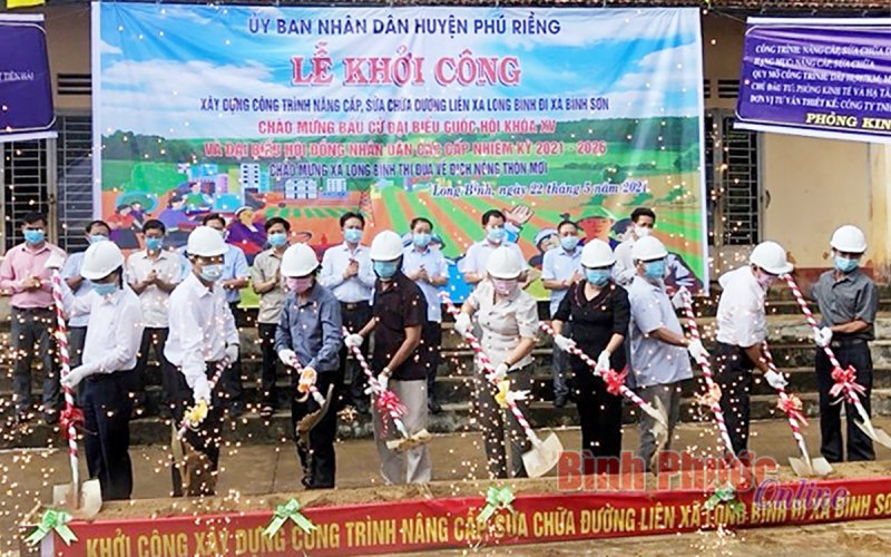 Khởi công dự án nâng cấp, sửa chữa đường liên xã Long Bình - Bình Sơn