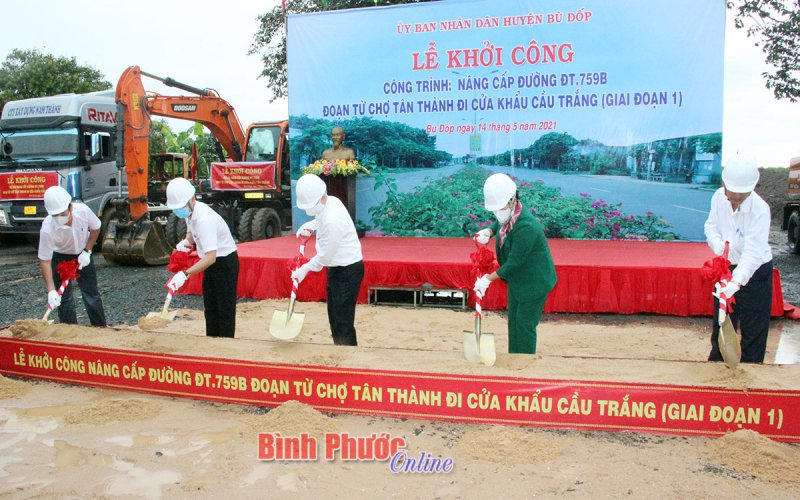 Khởi công nâng cấp đường ĐT759B đoạn từ Chợ Tân Thành đi cửa khẩu Cầu Trắng
