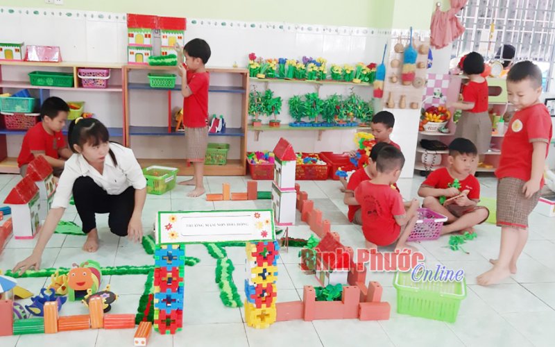 Mầm non Hoa Hồng nâng cao chất lượng chăm sóc trẻ toàn diện