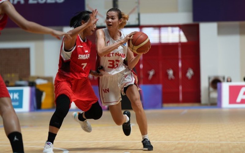 Thắng dễ dàng Singapore, đội tuyển bóng rổ nữ Việt Nam đứng hạng 4 chung cuộc tại SEA Games 32