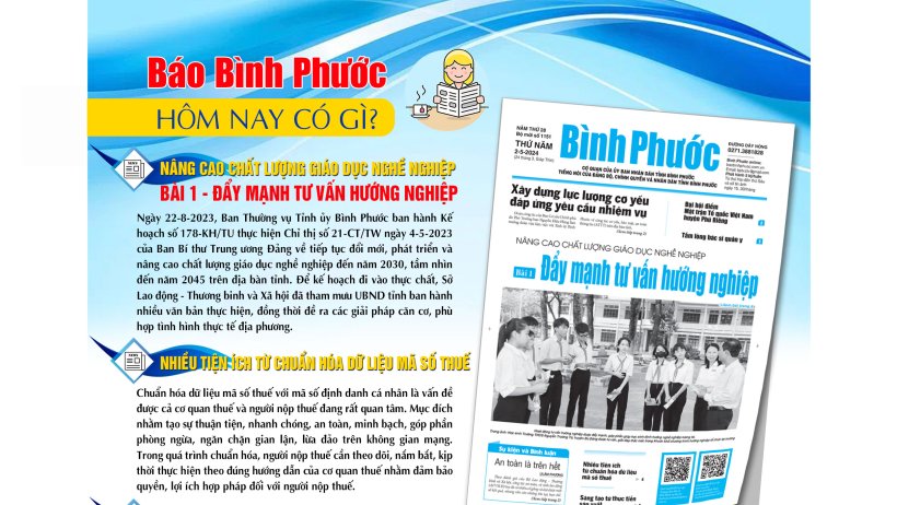 Kính mời độc giả đón đọc báo in Bình Phước hôm nay 2-5-2024