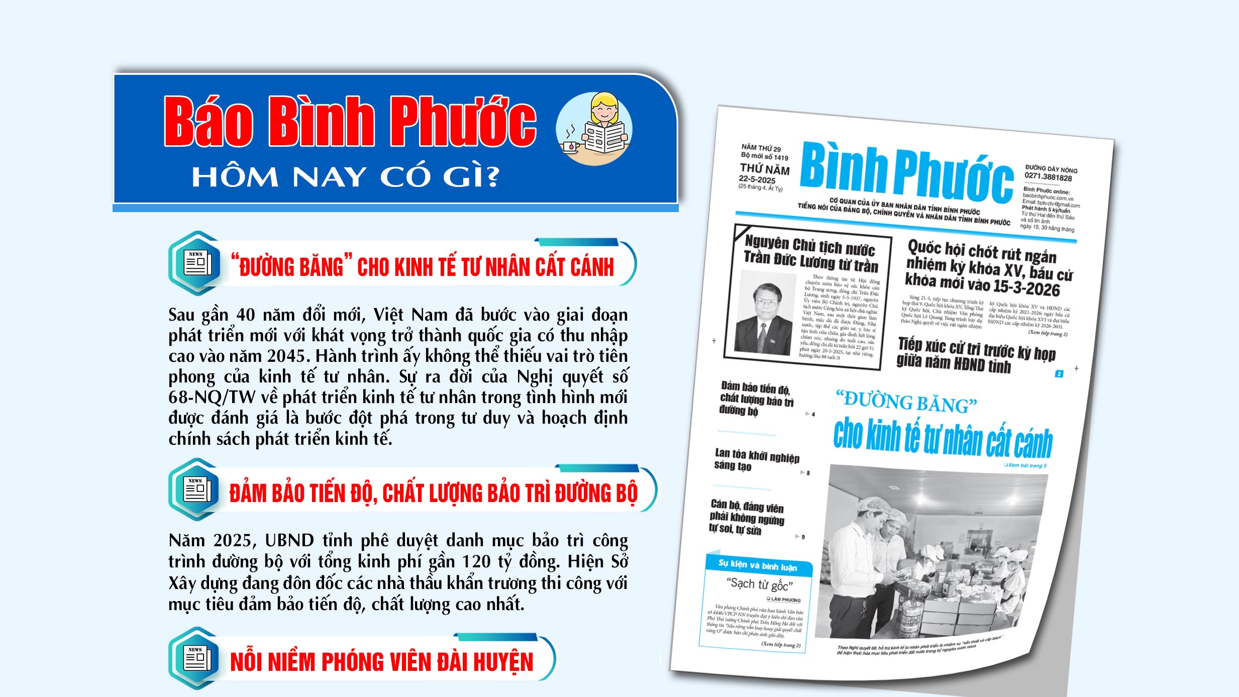 Kính mời độc giả đón đọc báo in Bình Phước hôm nay 22-5-2025