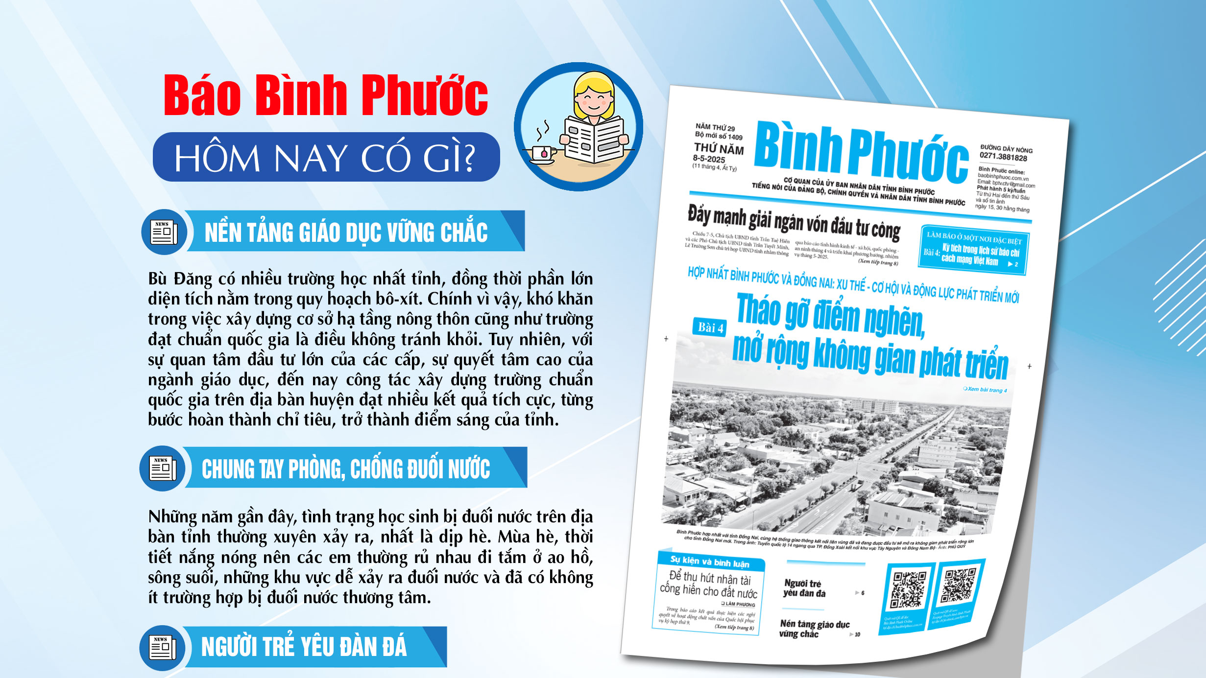 Kính mời độc giả đón đọc báo in Bình Phước hôm nay 8-5-2025
