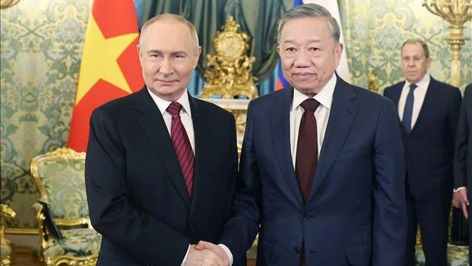 Tổng Bí thư Tô Lâm hội đàm hẹp với Tổng thống Nga Vladimir Putin