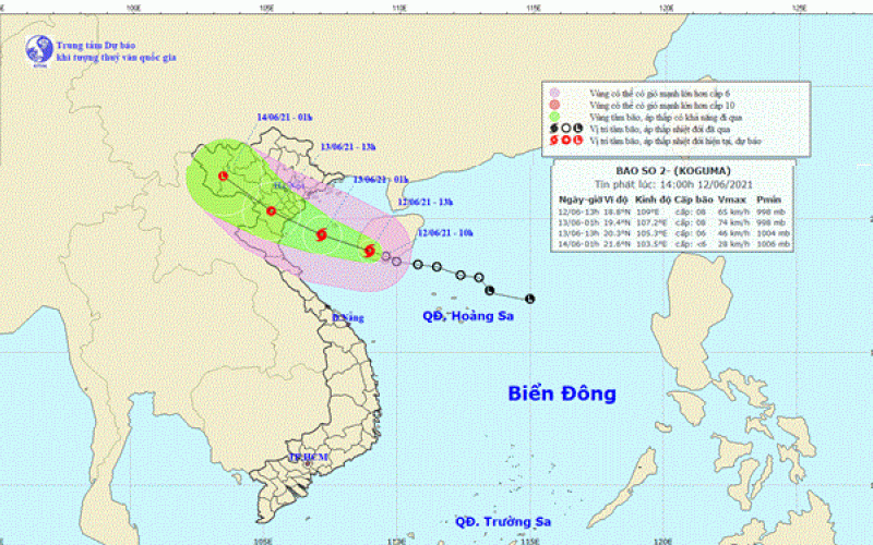 Áp thấp nhiệt đới đã mạnh lên thành bão, hướng vào Vịnh Bắc Bộ