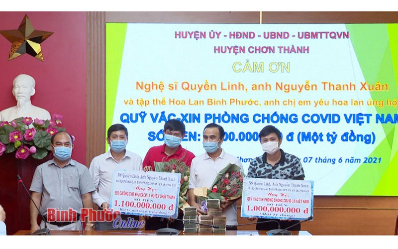 Chơn Thành: Tiếp nhận 2,7 tỷ đồng ủng hộ phòng, chống dịch Covid-19