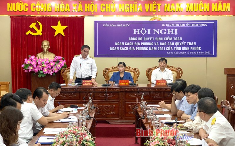 Công bố quyết định kiểm toán ngân sách địa phương và báo cáo quyết toán ngân sách địa phương năm 2021