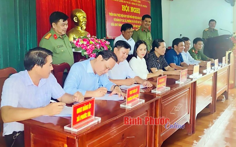 Triển khai quy chế phối hợp giữa Đảng ủy Công an TX. Phước Long với đảng ủy các xã, phường về kiểm tra, giám sát