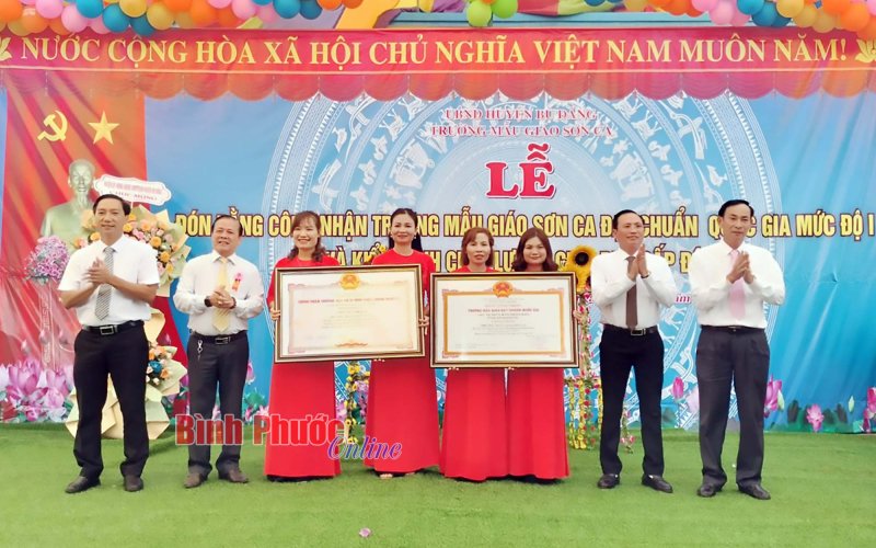 Bù Đăng: Trường mẫu giáo Sơn Ca đạt chuẩn quốc gia mức độ 1