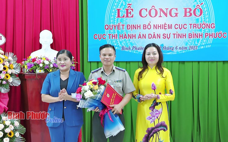 Công bố quyết định bổ nhiệm Cục trưởng Cục Thi hành án Dân sự tỉnh Bình Phước