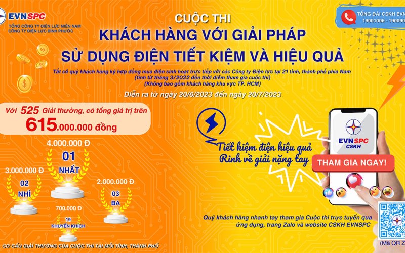 Công ty Điện lực Bình Phước: Thông báo cuộc thi “khách hàng với giải pháp sử dụng điện tiết kiệm và hiệu quả”