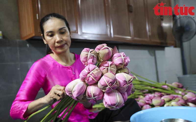 Độc đ&aacute;o tr&agrave; sen 'ướp xổi' T&acirc;y Hồ