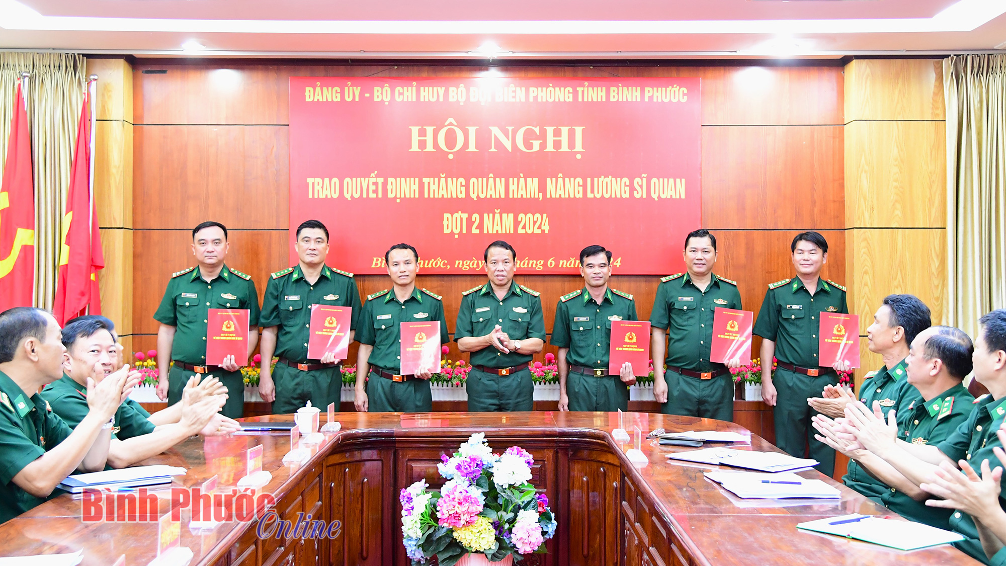 Bộ đội Biên phòng tỉnh Bình Phước trao quyết định thăng quân hàm đợt II, năm 2024