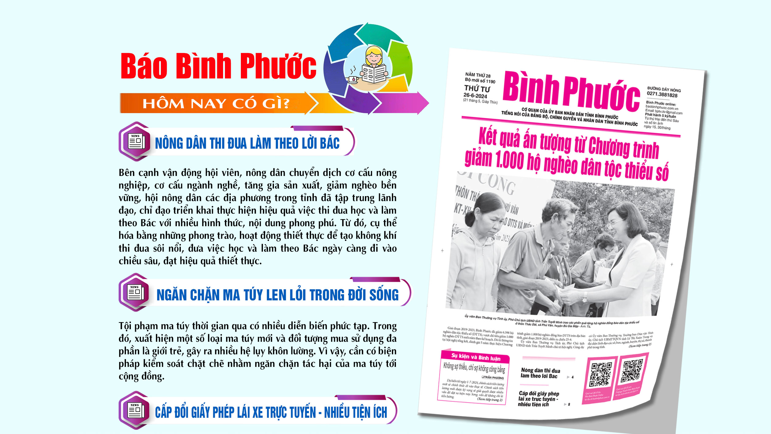Kính mời độc giả đón đọc báo in Bình Phước hôm nay 26-6-20244