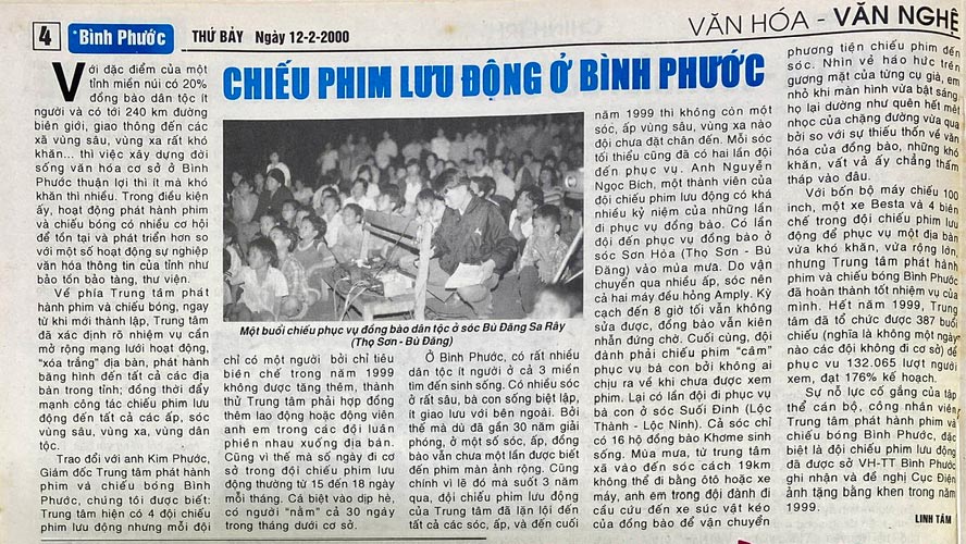 Chiếu phim lưu động ở Bình Phước