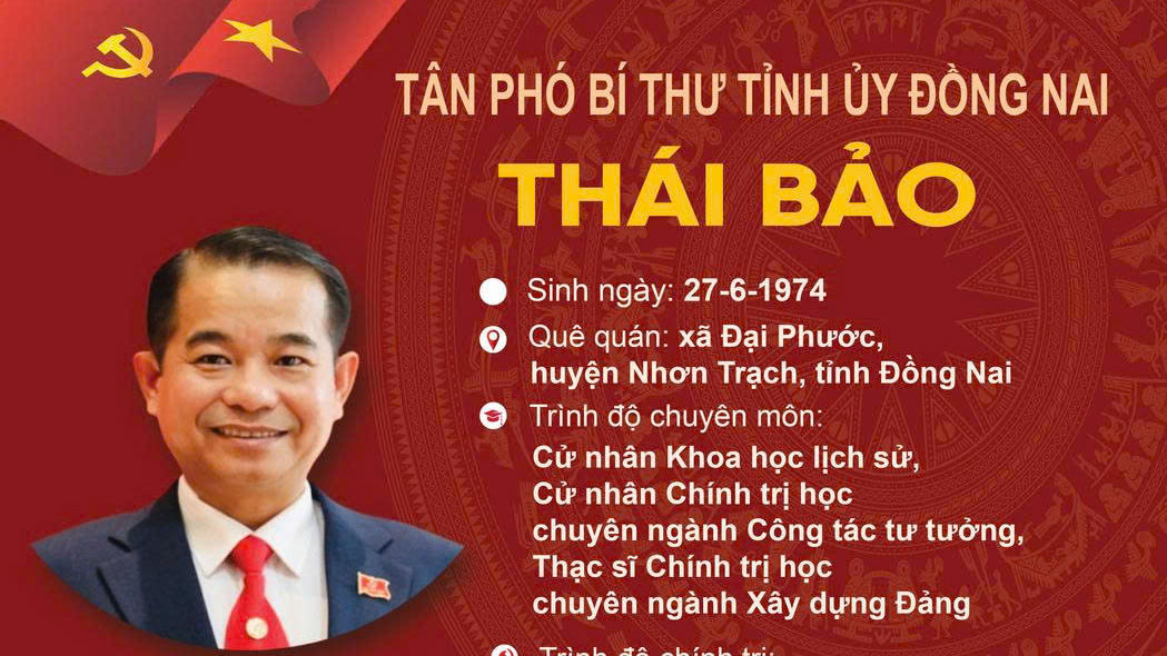 Đồng chí Thái Bảo giữ chức Phó bí thư Tỉnh ủy Đồng Nai, sau sáp nhập tỉnh