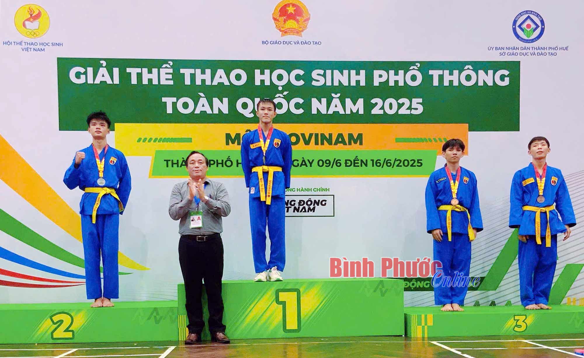 Giải thể thao học sinh phổ thông toàn quốc: Vovinam Bình Phước đoạt 10 huy chương