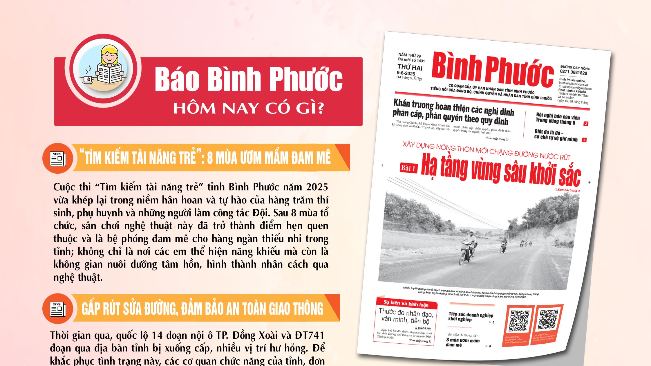 Kính mời độc giả đón đọc báo in Bình Phước hôm nay 9-6-2025