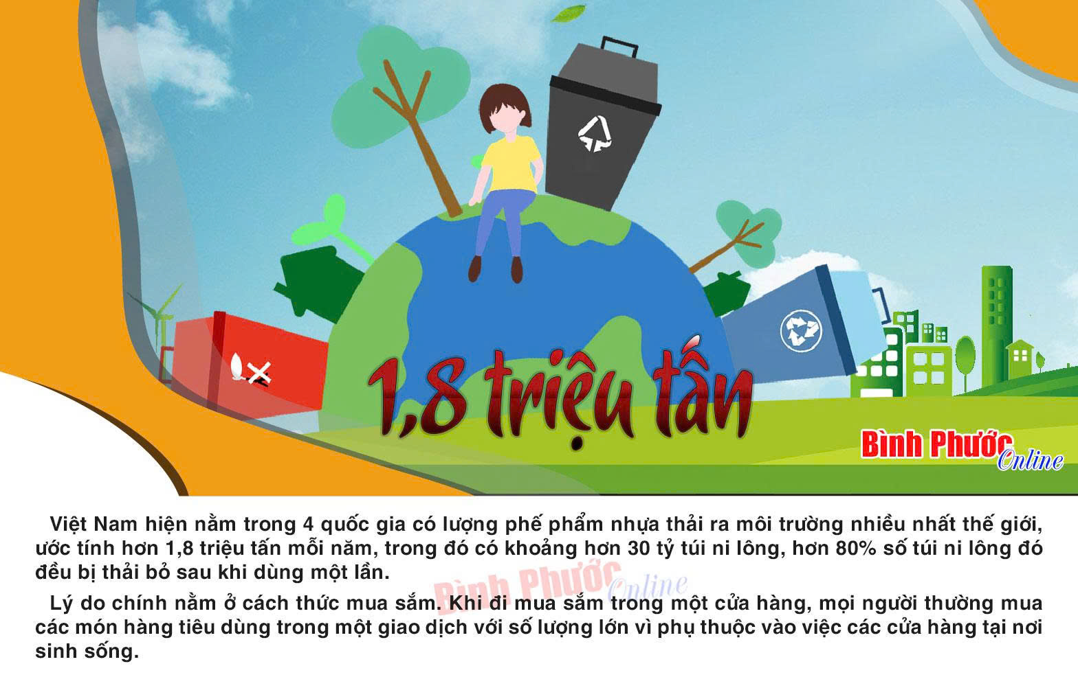 Mỗi năm Việt Nam thải khoảng 1,8 triệu tấn rác nhựa