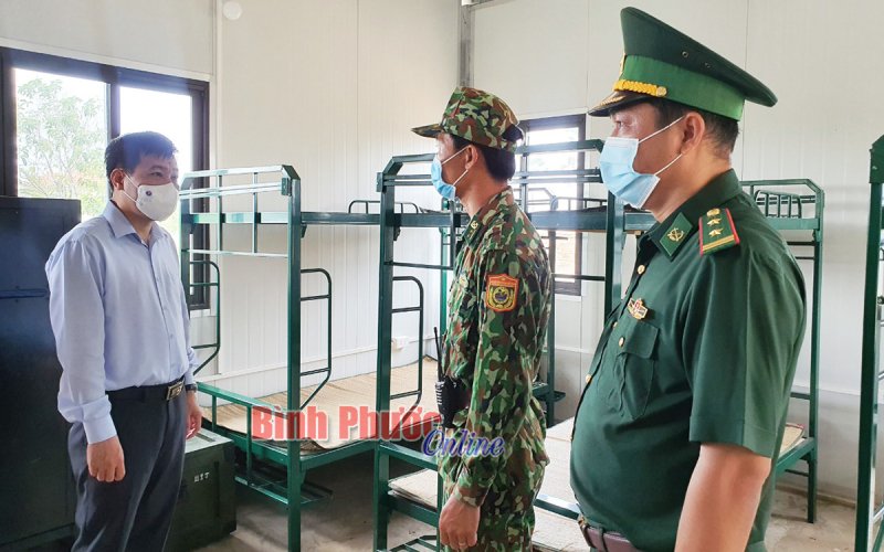 Bí thư Tỉnh ủy Nguyễn Mạnh Cường thăm lực lượng bảo vệ biên giới và phòng, chống dịch 