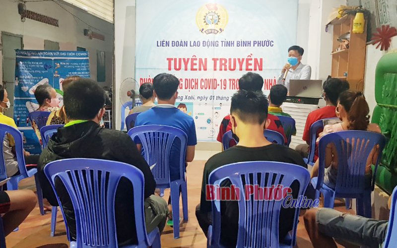 Cao điểm tuyên truyền phòng, chống Covid-19 tại các nhà trọ công nhân