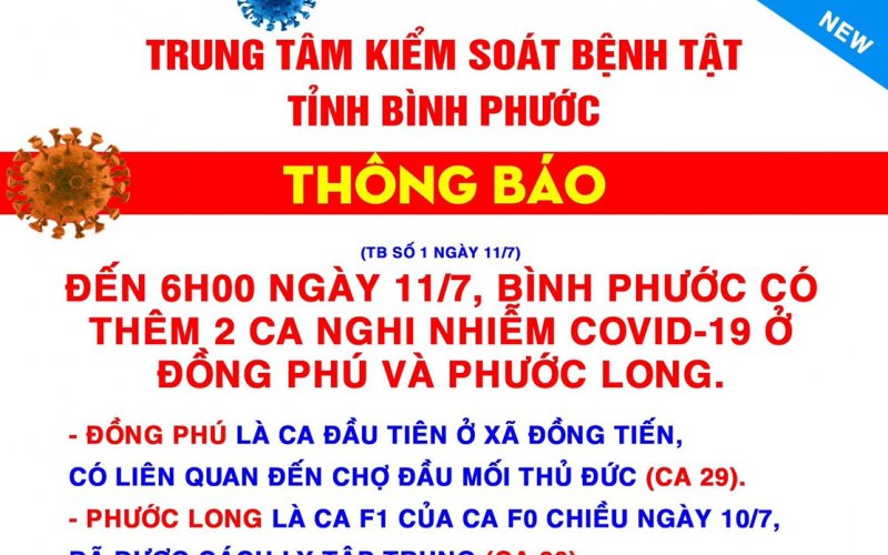 Đồng Phú ghi nhận 1 trường hợp nghi nhiễm Covid-19 đầu tiên 